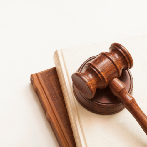 Gavel and books