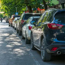 Cars parked on street
